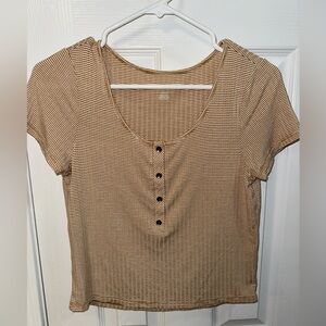 American Eagle Outfitters Striped Short Sleeve Top